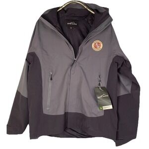 Eddie Bauer Weather Resist Soft Shell Jacket Large Light Grey In Color Has Logo